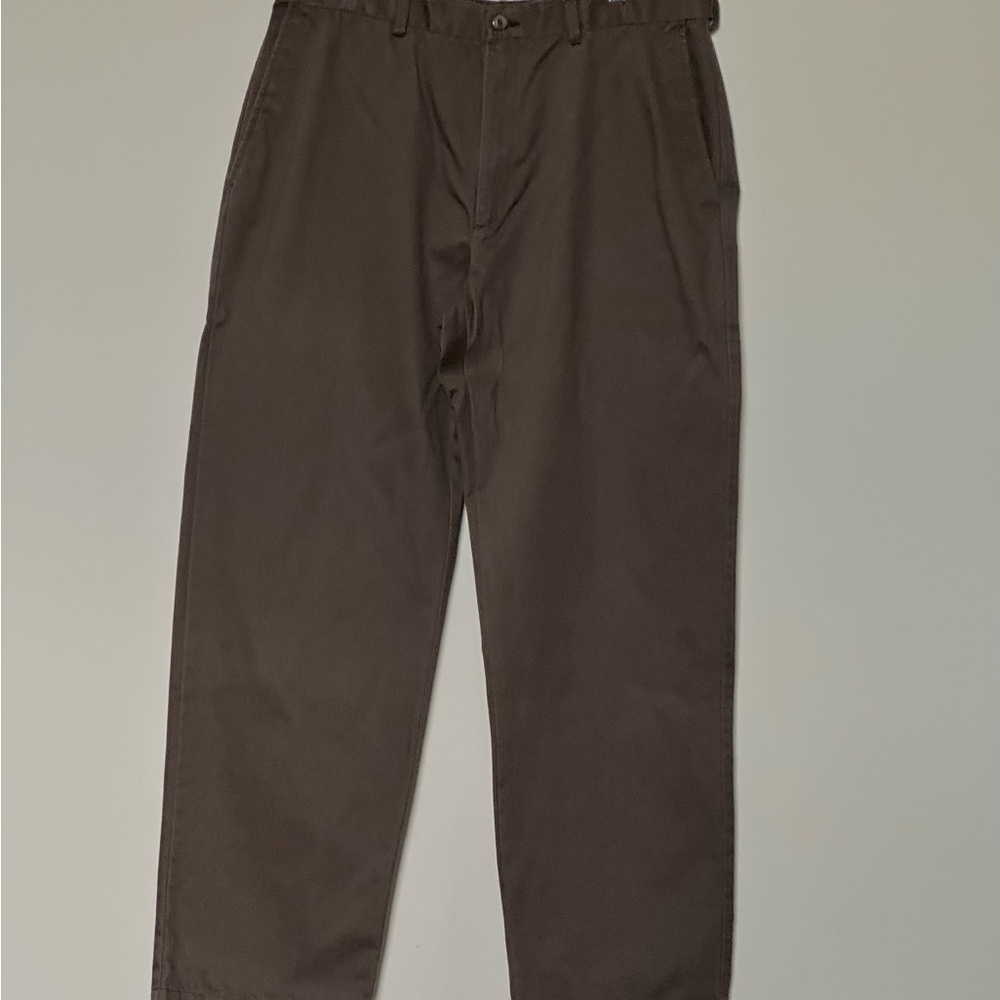 haggar Men's‎ Brown Chino Pants Casual Work Comfortable Travel 36X32